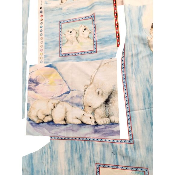 Polar Bear-Themed Cotton Fabric Quilt Squares Panel Bundle - Picture 14 of 16